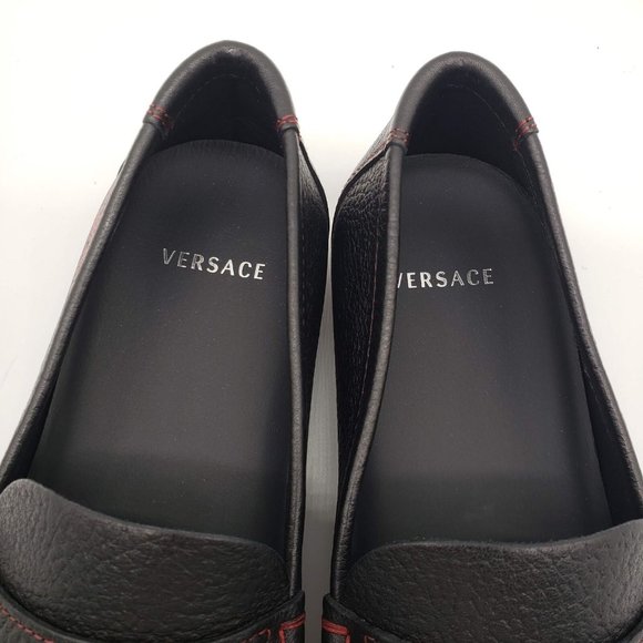 Versace Medusa Leather Loafers Moccasin Black - 39 - Picture 4 of 10